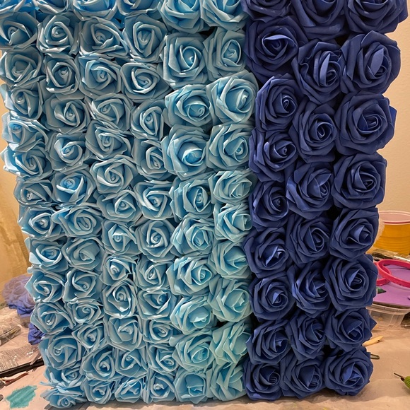 Blue Love, Faux Rose Canvas. - Picture 1 of 3